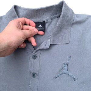 VINTAGE Nike Air Jordan Embroidered Shirt Large Gray